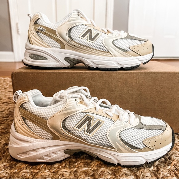 NWT New Balance 530 Beige Silver Women’s Size Men 6.5/Women 8 - Picture 5 of 12